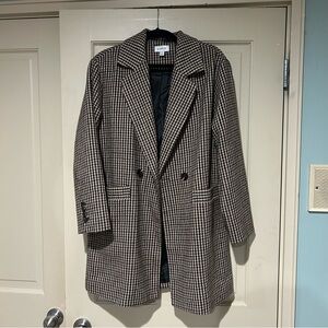 Evereve Plaid Double-Breasted Coat